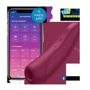 Satisfyer Curvy 1+ Red Clitoris Sucking Vibrator Clit Stimulator Bluetooth Women