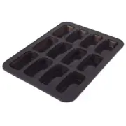 Daily Bake Silicone 12 Cup Mini Loaf Pan Charcoal Steel Reinforced Food Safe