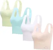 [Mookiraer] Girls Training Bra-Racerback Sports Seamless Bras, Teen Bra Comfort Seamless, Girls Vest with Removable Mini-A Cup Pad