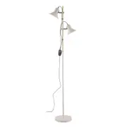 Corelli Industrial Standing Floor Lamp Light Metal Antique Brass White