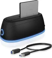 ICY BOX HDD / Hard Drive Docking Station USB 3.0 for SATA 2.5 Inch & 3.5 Inch RGB Lighting Hard Drive Clone Station & Reader Adapter External Black IB-1124L-C3