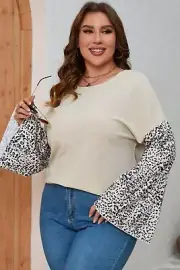 Leopard Print Plus Size Top