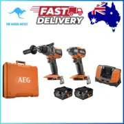 BRAND NEW AEG 18V 5.0Ah 2 Piece FUSION Heavy Duty FORCE Kit Drill Hammer Driver