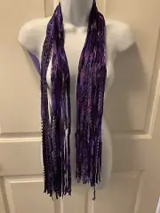PalaPala Italian Ribbon Scarf Rich Purples And Hint Of Sparkle NWT $32
