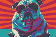 BULLDOG POP ART CANVAS PRINT 16"X20" READY TO HANG T97