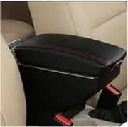 Box for Nissan for Kicks Box Interior Parts Car Center Console for Storage Elbow Rest with USB Center Console(C-Black red line)