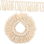 DOITOOL Decorative Tassel Trim for Curtains Blankets and Clothing Knitting Fringe Lace Trim for Decor and Fashion Accessories