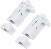 Bitray 2-inch Slide Bolt Latch White Slide Locks for Inside Door Barrel Bolt Latch Sliding Door Security Slide Latch Lock -2pcs
