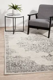 Rug Culture Silver & Off White Transitional Durable Rug