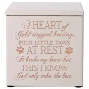 Wooden Memorial Cremation Urn Box For Pet Ashes 3.5 in - Heart of Gold Stopped