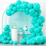125PCS Teal Balloons Different Sizes 18" 12" 10" 5" Teal Turquoise Blue Balloon Garland Arch Kit Perfect for Birthday Party, Graduation, Wedding, Holiday Decoration and Anniversary