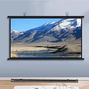 GPVPFLBLMH 30" 40" 50" Home Theater Projection Screen Portable Movie Screen Manual Pull Down Projector Screen 16:9 4K HD Screen for Home Cinema(30inch(76cm)-16:9)