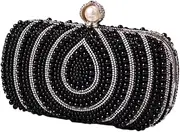[yuksok] Pearl Handbag Clutch Wallet Bride Purse Shoulder Bag Chain Strap Evening Handbag