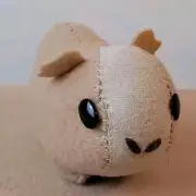 Guinea Pig plush 4" Quirky Cute Folk Art. Handmade Piggy. Tan Brown. Rodent Pet.
