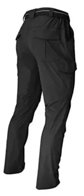 Men's Hiking Work Cargo Pants Quick-Dry Lightweight Waterproof XX-Large Black
