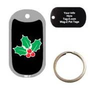 MISTLETOE - CUSTOMIZED - PET TAG - MILITARY Shape - Tag-Z Dog Tags
