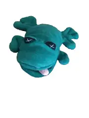 Vintage Russ Berrie Hand Puppet FROG 8" Inch Plush w/ Tongue Terry Cloth New