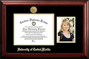 NCAA Central Florida Golden Knights Unisex University of Central Florida 11 x 8.5 Inches Gold Embossed Diploma Frame with 5 x 7 Inches Portrait Gold Embossed Diploma Frame with 5 x 7 Inches Portrait Brown One Size