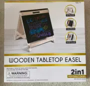 Double Sided Tabletop Easel Magnetic Art Dry Erase Board Chalkboard Kids Spark