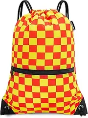 HOLYLUCK Men & Women Sport Gym Sack Drawstring Backpack Bag (White, Purple, Burgundy,Black,Navy Blue,Red,Blue)