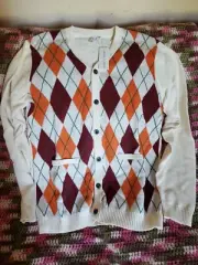 Janie And Jack Boy Size 18 The Idyllwild Argyle Cardigan Sweater NWT
