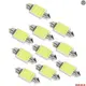 10 件裝 Festoon 36mm C5W COB LED 白色內飾 SMD 燈泡汽車光源圓頂閱讀燈