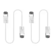 2x Cruxtec Ultra-Thin CAT6A U/UTP Ethernet Compact LAN Cable Cord 10m White