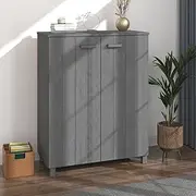 Shoe Cabinet Light Grey 85x40x108 cm Solid Wood Pine,Shoe Storage Organiser,Cupboard Storage Footwear Stand Rack,Home Hallway Furniture(Dark Grey)