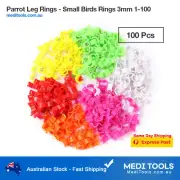 Parrot Leg Rings, Canary, Small Birds, Parrot, 3mm, 1-100 numbered, 100Pcs