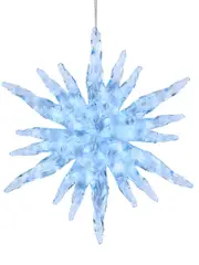 Clear Ice Blue Textured Snowflake Christmas Tree Hanging Decoration - 14cm