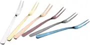 KICHOUSE 6pcs Stainless Steel Fruit Forks Stylish Dessert Forks for Parties Design for Appetizers Cakes and Fruits Safe to Use Elevate Dining Experience