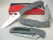 Spyderco GRAY Endura Flat Ground Plain Knife C10FPGY