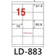 【1768購物網】LD-883-W-B 龍德(15格) 白色三用貼紙 - 1000張/箱 (LONGDER)