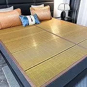 Rattan Mat Bed, Summer Cooling Bamboo, Mat Foldable, Double-Sided Cooling Bed, Sheet Air Conditioning Mat(Color D,90x190cm)
