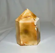 52g CREAMY WHITE-BROWN COLOUR AGATE polished CRYSTAL POINT
