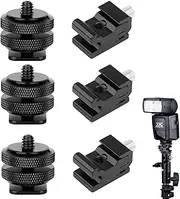 Set of 3 hot Shoe adapters, hot Shoe Adapter with 1/4 inch Screw Hole, hot Shoe Adapter, 1/4 inch Screw hot Shoe, 1/4 inch Adapter, 1/4 inch Thread hot Shoe Adapter, Adapter Screw hot Shoe