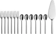 WMF 1291376040 Fruit Knife and Fork Set of 13 for 6 People Nuova Cromargan Stainless Steel Polished Silver 25.3 x 12.5 x 3 cm