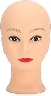 Mannequin Head Makeup Training Practice Wig Hat Display Bald Mannequin Head 49cm for Wig Shop Hairdresser Salon (Have makeup style)