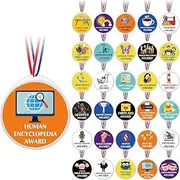Landical 30 Pcs Funny Award Ribbon Employee Appreciation Awards 2. 5 Inch Bulk Participation Medals for Adult Plastic Recognition Gifts with Chips for Coworkers