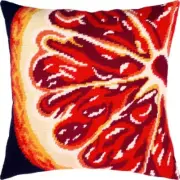 Tapestry Pillow Cover DIY kit "Orange" Needlepoint kit Printed canvas