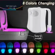 LED Bowl Body Sensing Motion Activated Bathroom Toilet Night Light 8 Colors Lamp