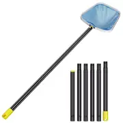 Swimming Pool Leaf Skimmer Net with adjustable 8' ft long Pole + Fine Mesh Net