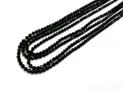 Natural Black Spinel Faceted Round 2mm Tiny Gemstone Beads - RNF124