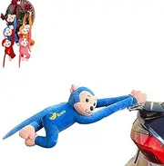 Monkey for Cars, Hanging Monkey Stuffed Animal Car Tail Exterior Decoration, Adorable Hanging Wind-Braving Plush Animal, Fun Auto Decor Accessory (Blue)