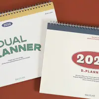 在飛比找蝦皮購物優惠-韓國dailylike簡約桌面2024年日曆雙面月計劃學習辦