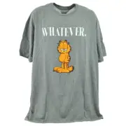 Nickelodeon Garfield Whatever Cat Gray Short Sleeve Adults Tshirt Tee