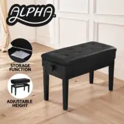 Alpha Piano Bench Stool Adjustable Height Keyboard Seat W/ Storage Wooden Chair