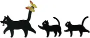 FONDOTIN Whimsical Cat Stake Decor Metal Garden Stake Set Mother and Kitten Design Outdoor Patio and Lawn Ornament