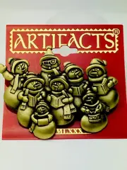 Signed JJ Jonette Vintage Christmas Pin Snowmen Singing Band Christmas Carol GT