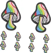 MOKKHNB 10Pcs Mushroom Patches for Sewing Decorative Embroidery Applique for Clothing Bags and Crafts Lightweight and Versatile DIY Mushroom Sew Patches